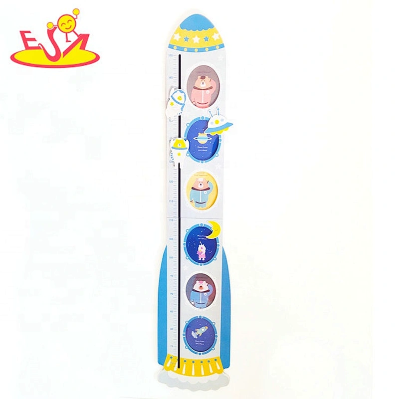 Removable children cartoon wooden height chart with customize W09C007