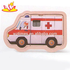 Venta al por mayor niños educativos de madera coche de juguete rompecabezas niños de madera coche de juguete rompecabezas W14C179
