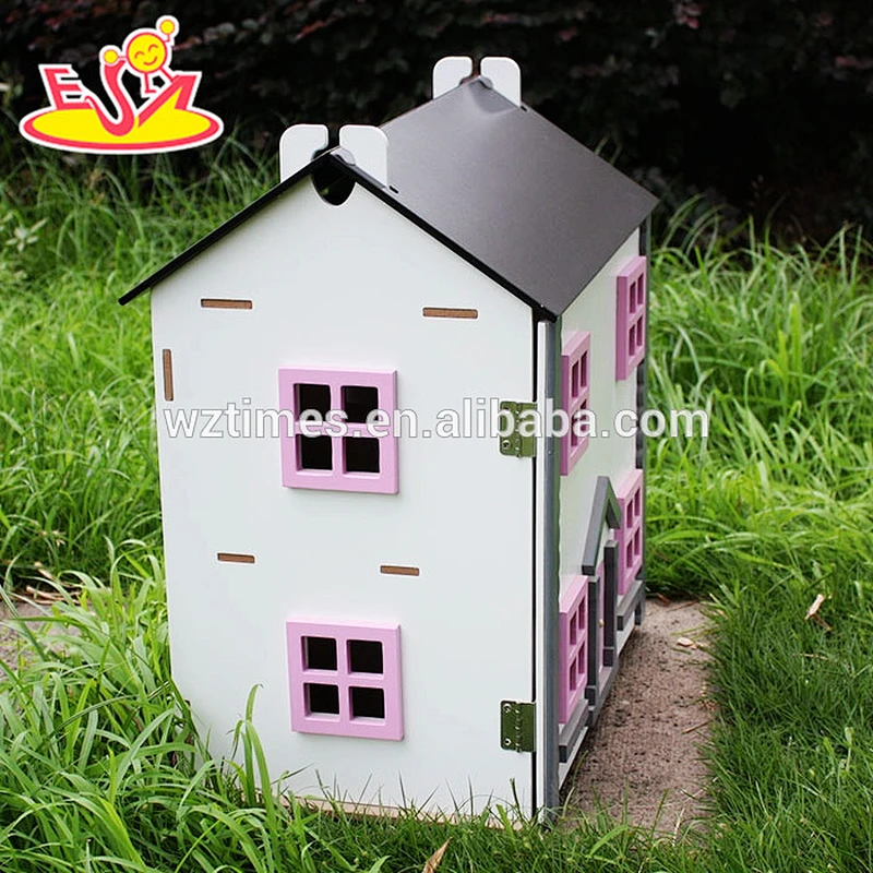 Großhandel Kinder Holz Mini Puppenhaus für Rollenspiel W06A154