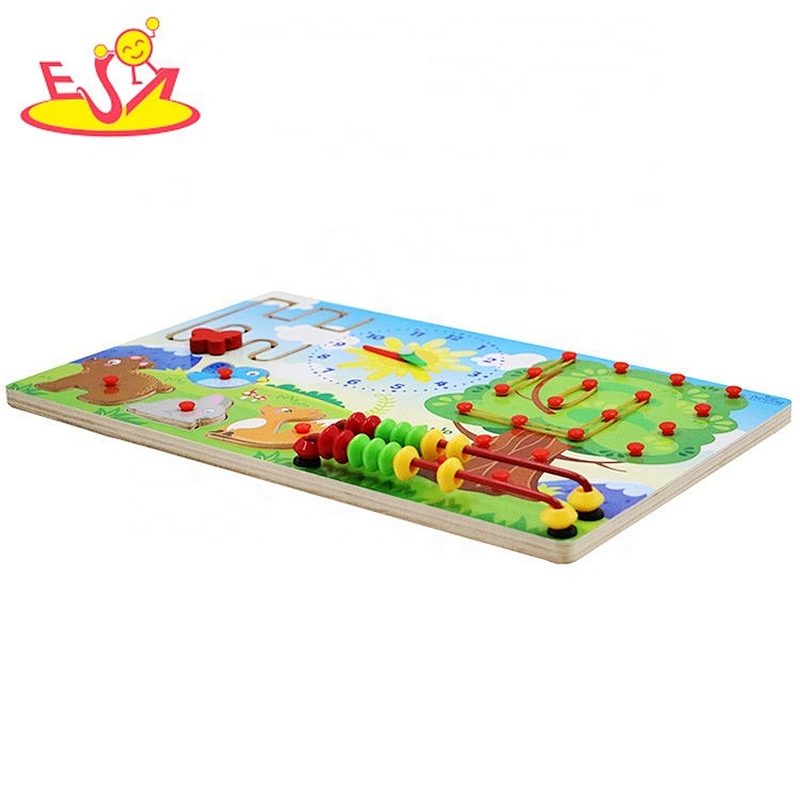 2019 New fashion multi function wooden kids activity board for sale W11H069