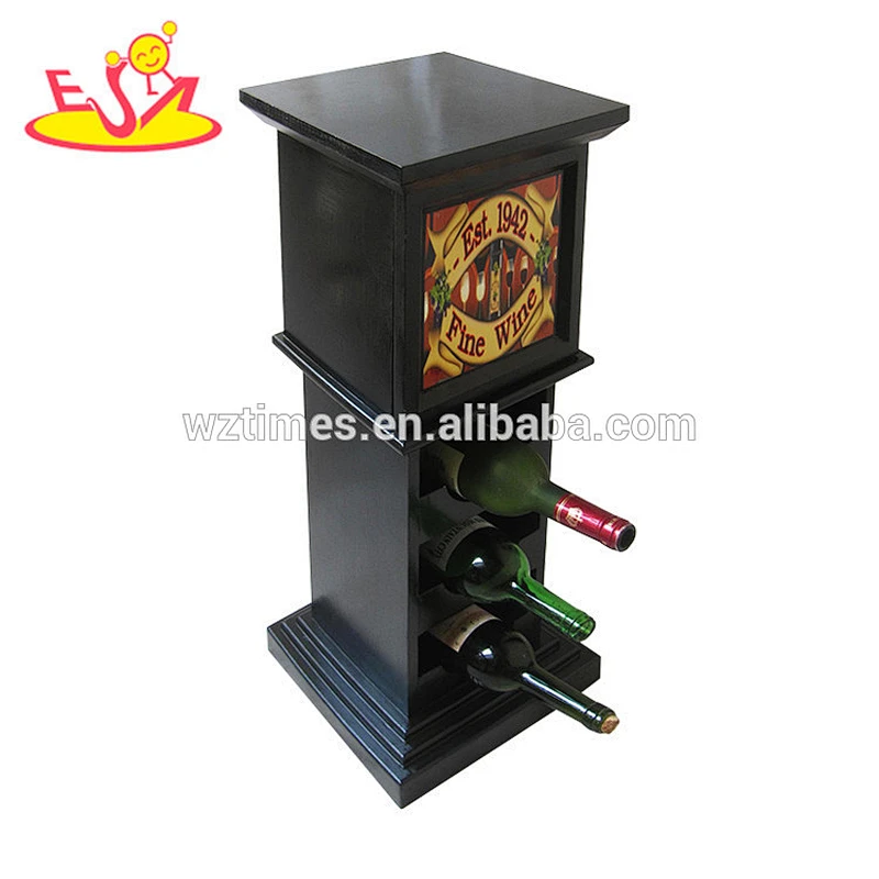 Wholesale Best design table top quality vintage wooden wine bottle holder W08C221