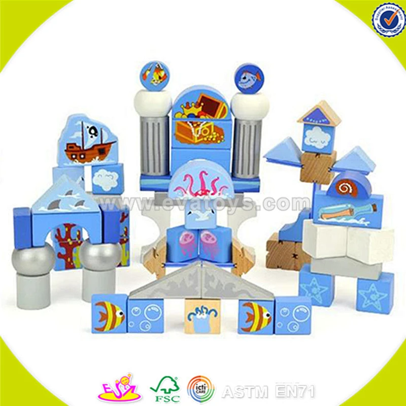 Wholesale top quality wooden baby building blocks toy colorful wooden baby building blocks toy for practical ability W13A073