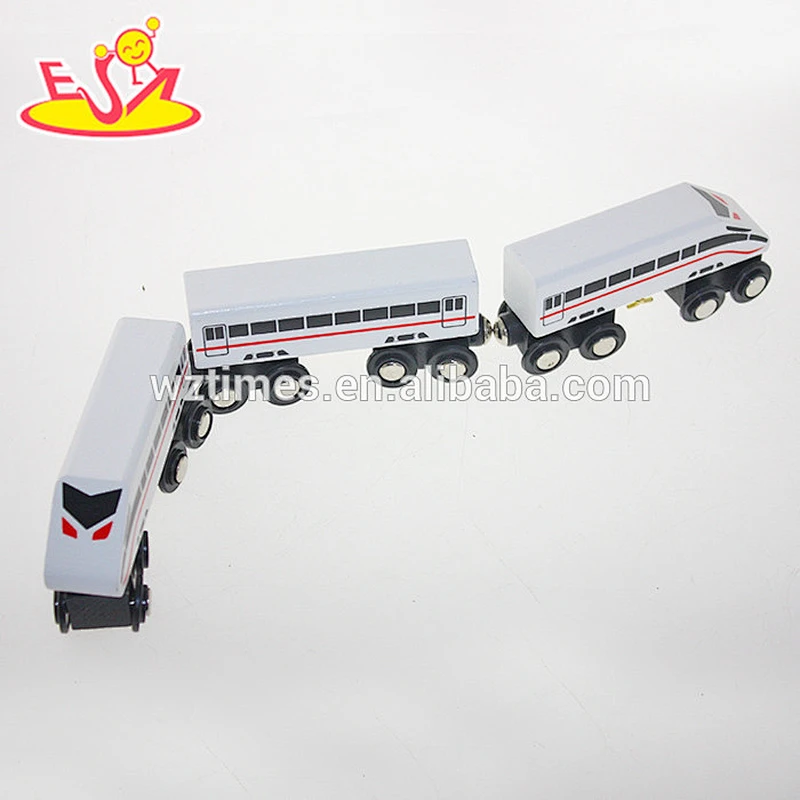 Wholesale newest product children wooden high speed train set toy bring fun W04A130