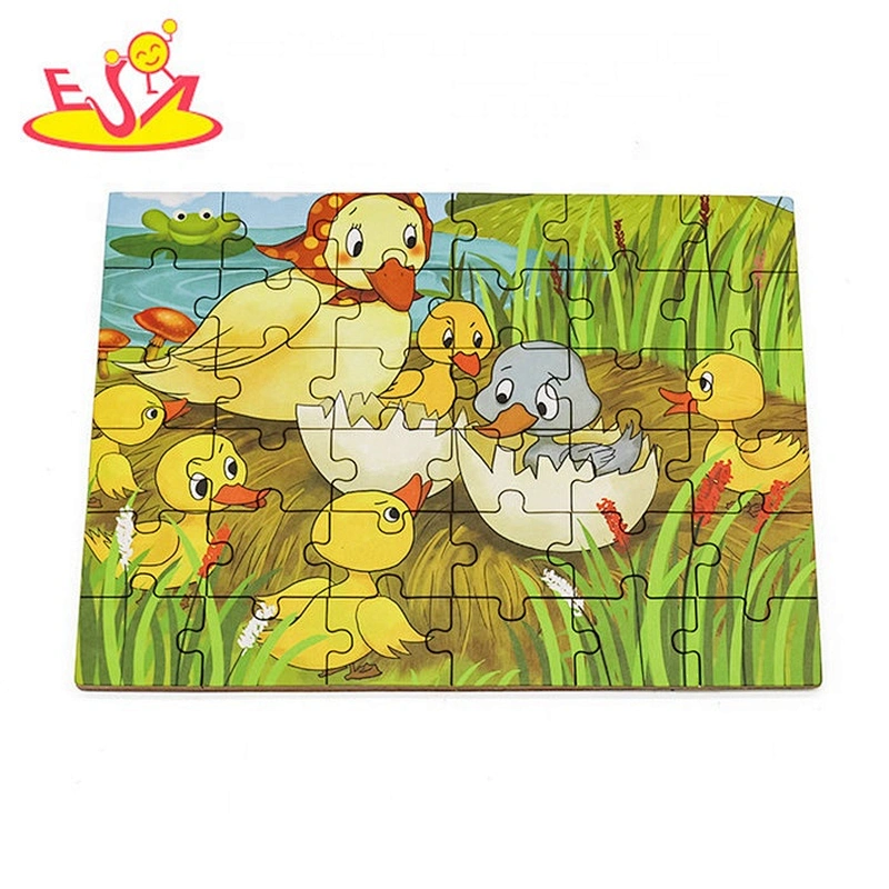 2019 New handmade educational wooden cartoon puzzle for toddlers W14C260