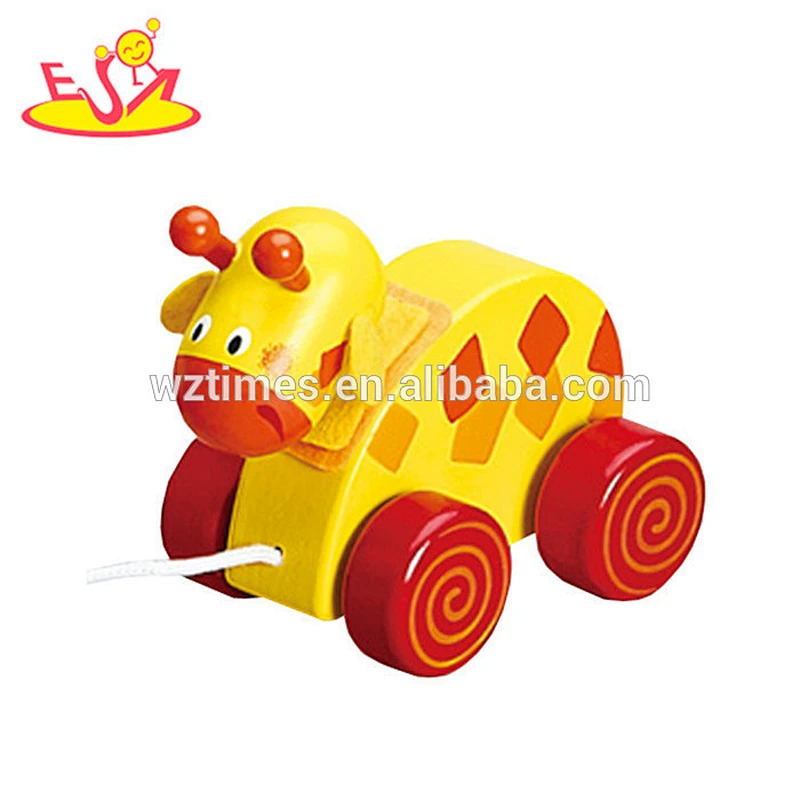Wholesale fashion wooden children pull zebra car toy best design wooden pull zebra car toy W05B039