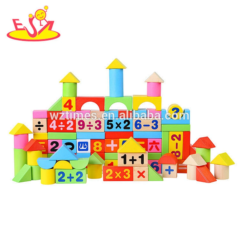 Comercio al por mayor 50 UNIDS letras de madera bloques de construcción de juguete niños creativos letras de madera bloques de juguete W13B033