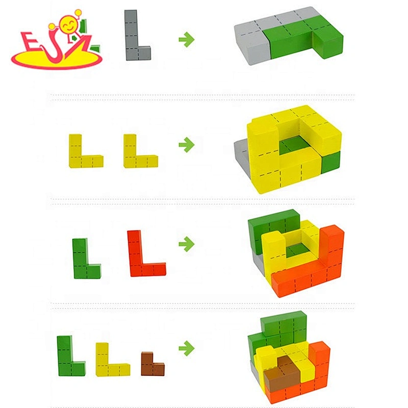 Best sale educational wooden block toy set for kids W13A081