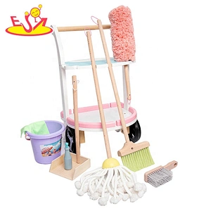 Top sale 9pcs wooden kids clean tool toy for early learning W10D248