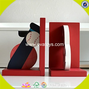wholesale popular baby football wooden bookends W08D048