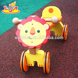 2018 wholesale kids wooden lion toy car fashion children wooden lion toy car hot sale wooden lion toy car W16A025