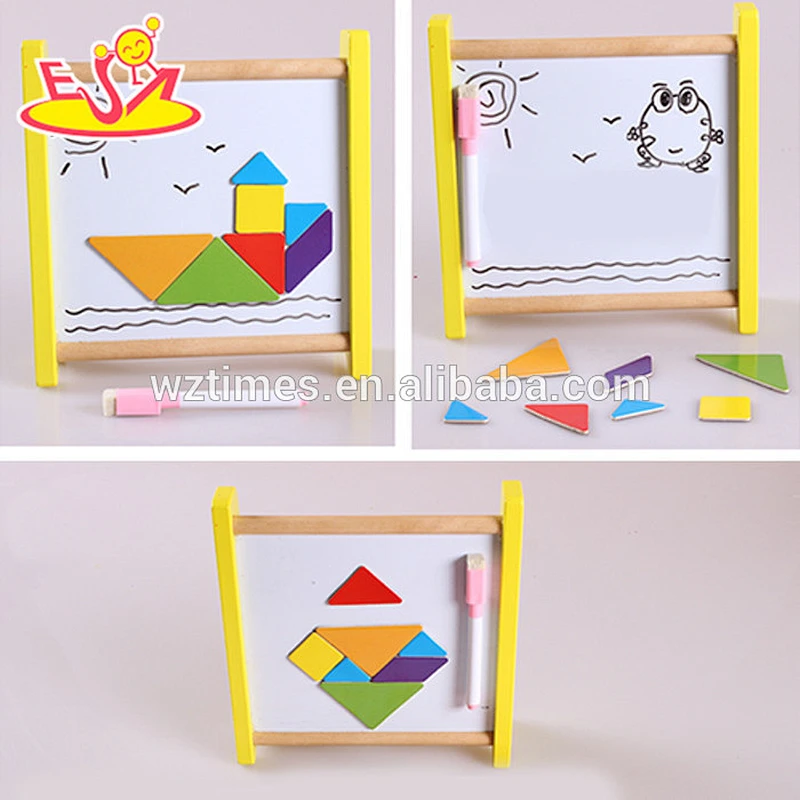 Wholesale teaching aid wooden baby abacus rack with drawing magnetic whiteboard W12A020