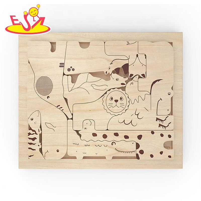 2019 New hottest cartoon animals wooden puzzle zoo for kids W14I038B