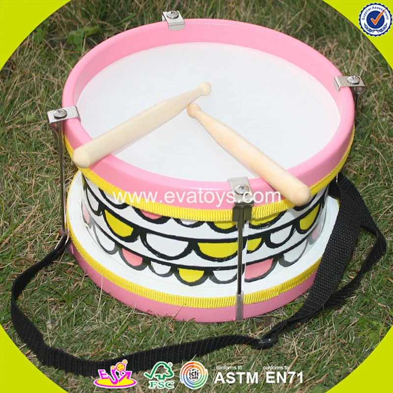 hottest sale mini music wooden drum toy for kids W07J038