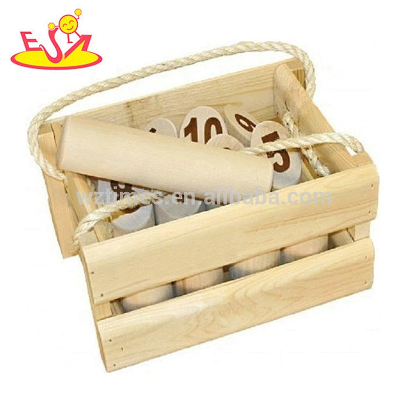 Outdoor Finnish games wooden skittles set for throwing W01D011