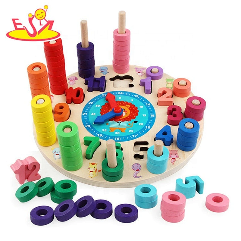 2019 New arrival educational wooden stack game for baby W11F086