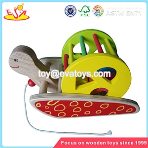 Wholesale fashionable wooden pull tortoise car toy hottest wooden pull tortoise car toy W05B050