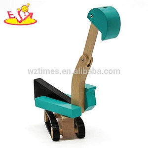 New hottest kids mini wooden toy backhoe for wholesale W04A381