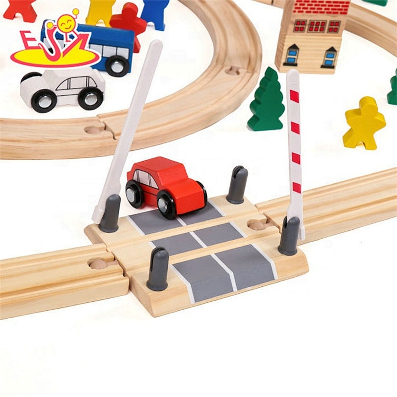 2019 New arrival 100 PCS educational wooden train tracks toys for children W04C080B