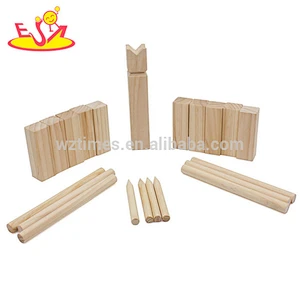 Hardwood outdoor sports & entertainment wooden kubb game set for Children or Adults W01B080