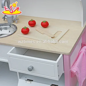 Gesetztes Spielzeug der hölzernen pädagogischen Kinder der Küche gesetztes lustiges Spielzeug der Spielküche des Spielzeugs W10C281