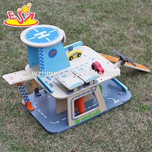2018 wholesale baby wooden toy parking garage new design kids wooden toy parking garage best children toy parking garage W04B048