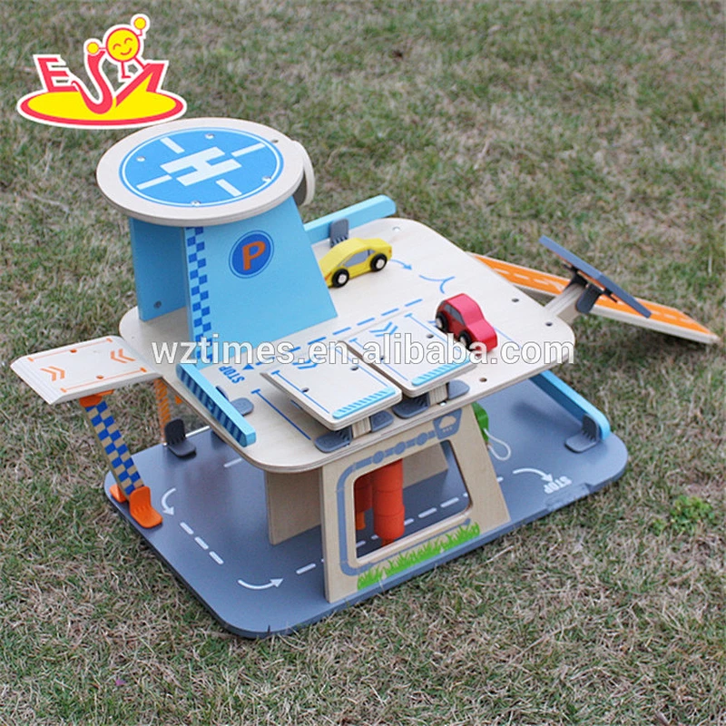 2018 wholesale baby wooden toy parking garage new design kids wooden toy parking garage best children toy parking garage W04B048