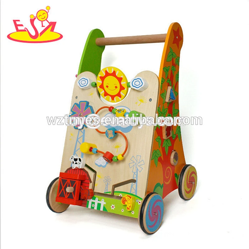 Wholesale professional wooden first activity walker help baby learning walking WJ278240
