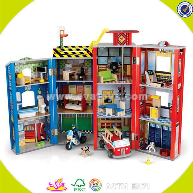 wholesale girls wooden toy house for dolls W06A046