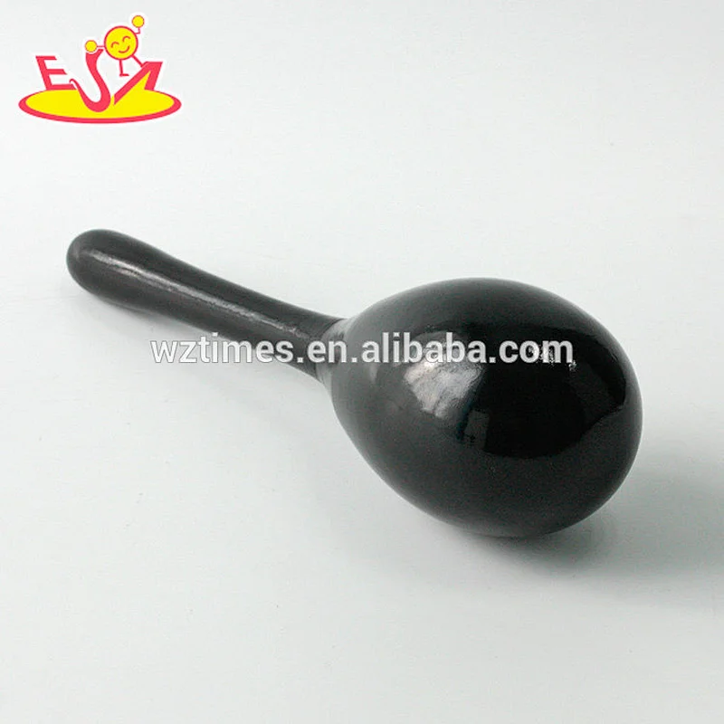 Wholesale most popular wooden black maracas toy for kids W07I125