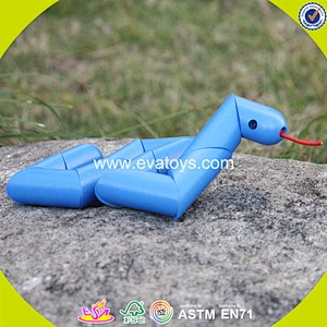 New design baby wooden snake toys for wholesale W01B035