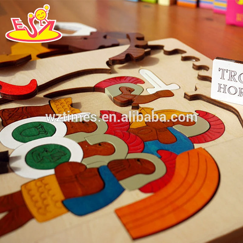Wholesale teaching aid educational wooden 3d jigsaw toy for children W14A146