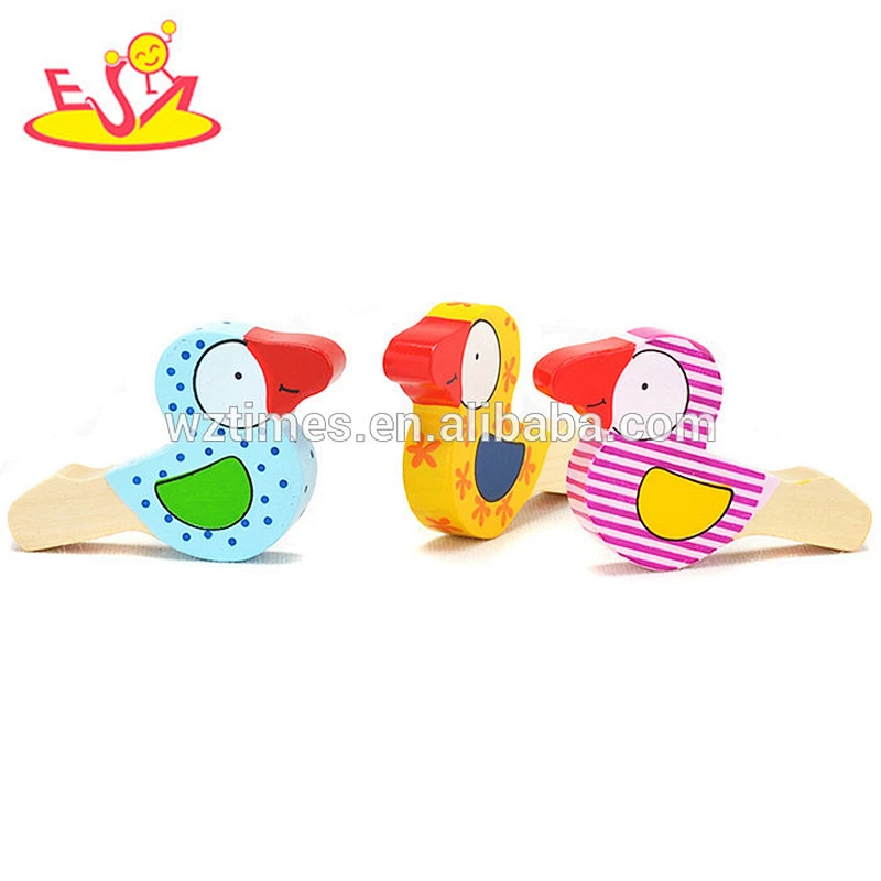 Wholesale lovely customize wooden bird whistle toy bring fun for children W07E004