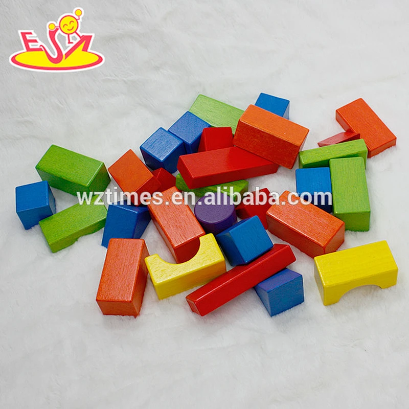 best quality educational children wooden colorful blocks toy for sale W13A106