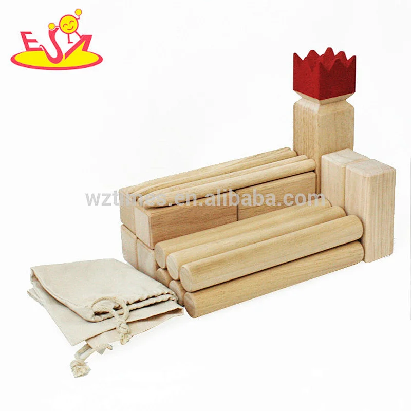 wholesale the king and the soldiers kids wooden viking kubb game for garden W01B081