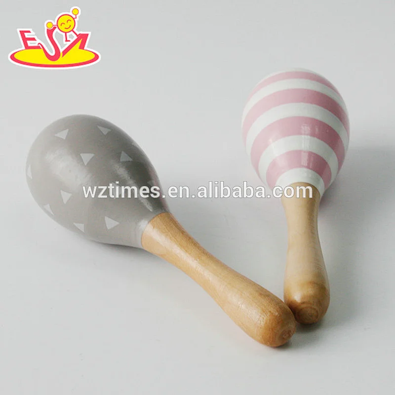 Wholesale hottest sale wooden maracas sand ball toy for musical gift W07I127