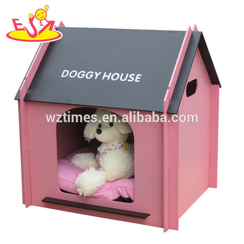 Wholesale wonderful household pink wooden dog bed for pets sleeping W06F004A