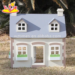 2018 high quality children wooden victorian dolls house W06A236