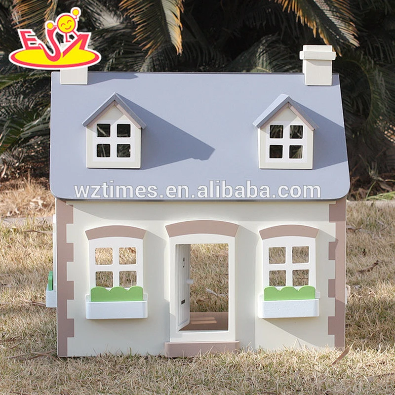 2018 high quality children wooden victorian dolls house W06A236