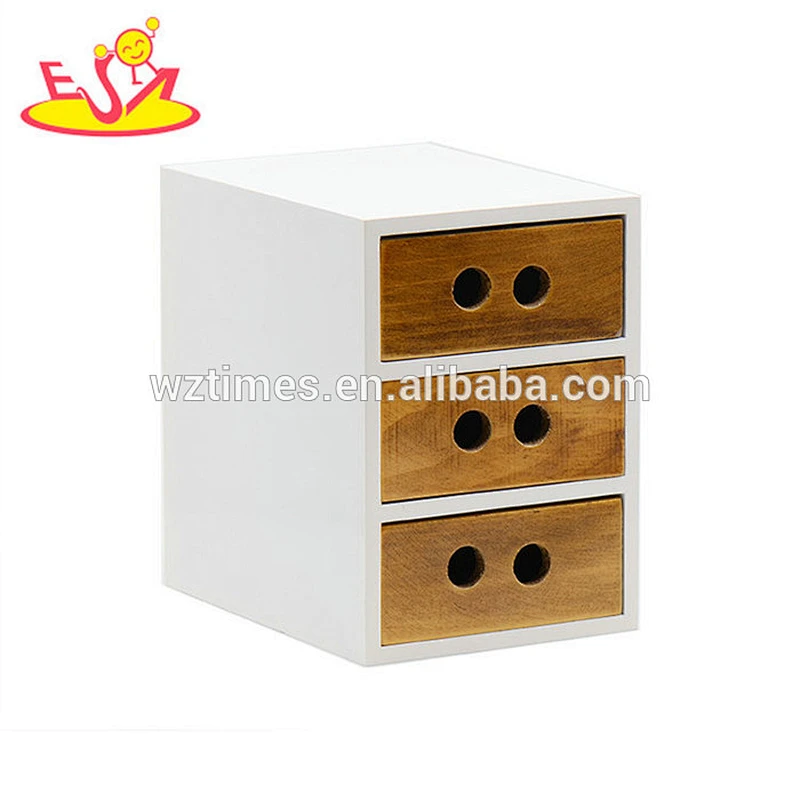 Wholesale most popular wooden 3 layers white bedroom drawers for storing stuffs W08C256