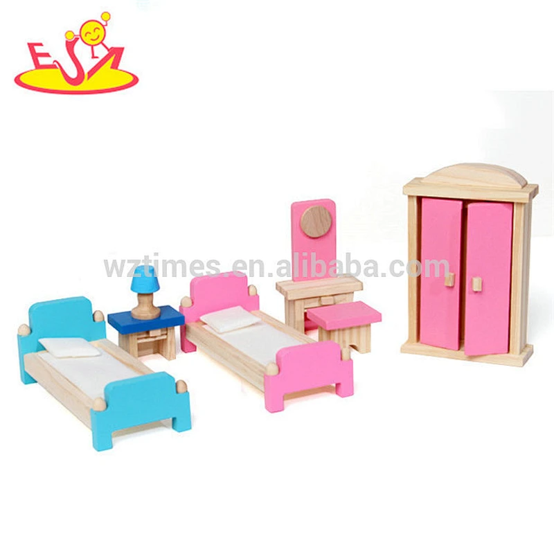 Neues Design Kinder Puppenhaus aus Holz mit Möbeln W06A317