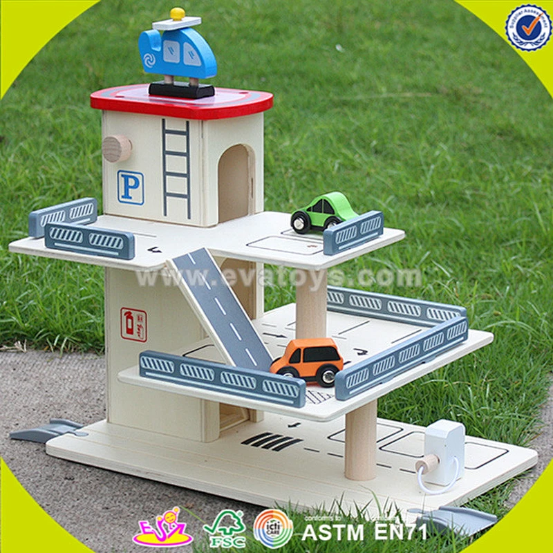 wholesale kids wooden parking lot fashion children wooden parking lot high quality baby wooden parking lot W04B023