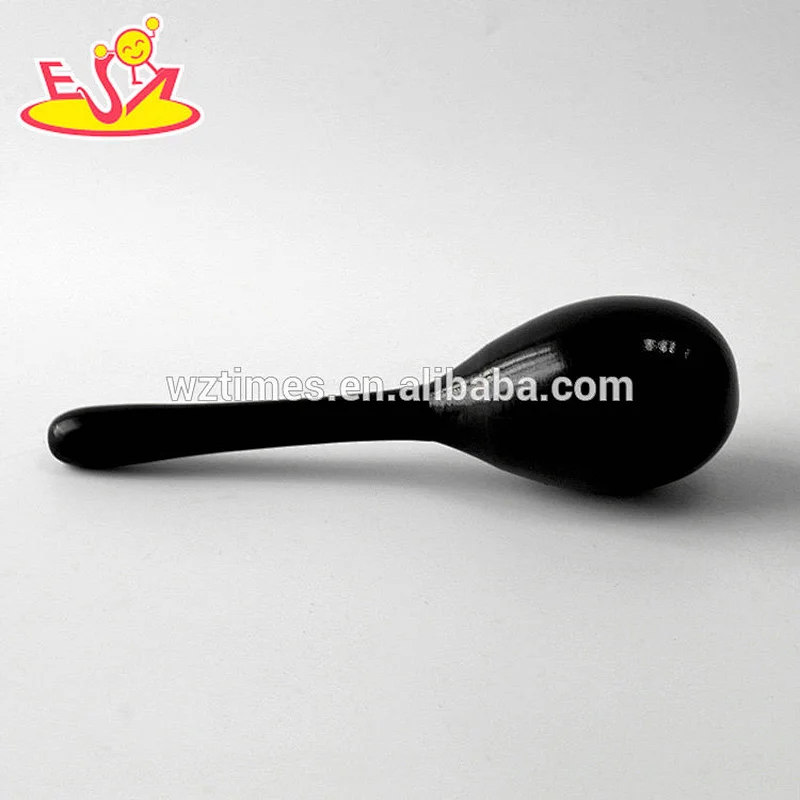 Wholesale most popular wooden black maracas toy for kids W07I125