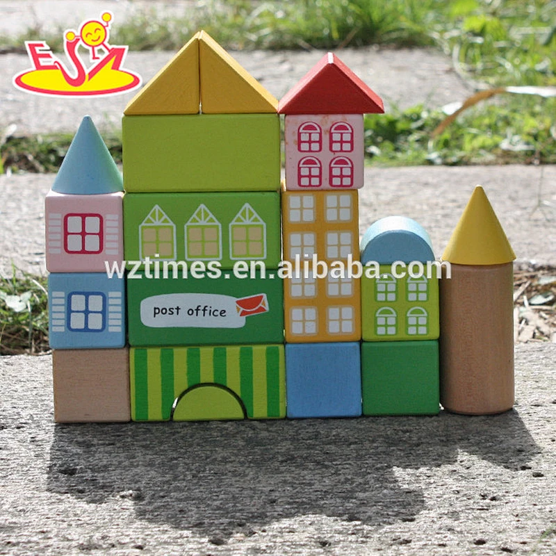 Nuevo diseño 20 piezas bloques niños juguetes de construcción de madera para niños W13A121