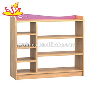 Wholesale nursery school wooden toy storage units best design cartoon wooden toy storage units for kindergarten W08C196