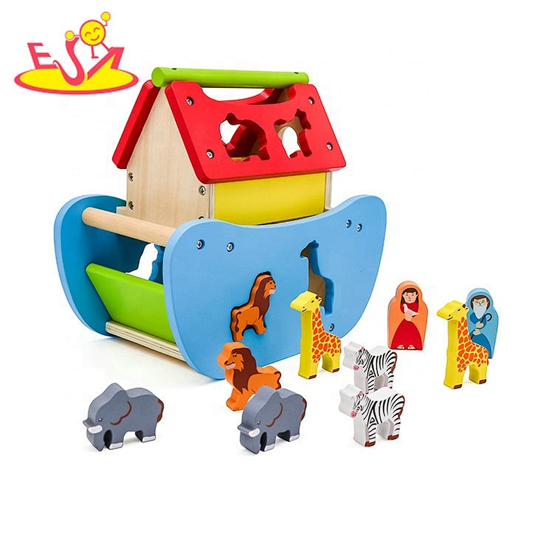 2019 New arrival educational toys wooden noahs ark set for children W12D137