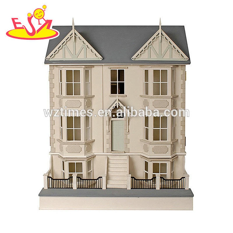 Hölzernes Spielzeug-Puppenhaus-Versorgungsmaterialien der luxuriösen viktorianischen Art für Kleinkinder W06A262
