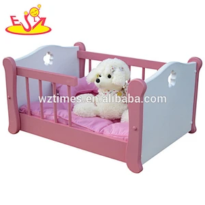 Wholesale new fashion wooden indoor pet dog bed for small animals sleeping W06F006A