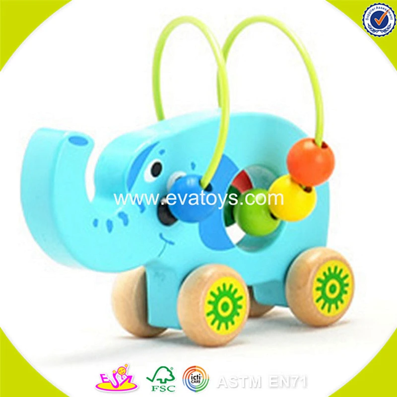 2018 wholesale children popular wooden animal beads W11B070
