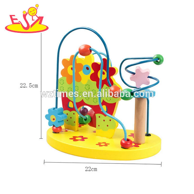 Reizendes einzigartiges hölzerner Korne schnüren Spielspielzeug für Baby W11B166