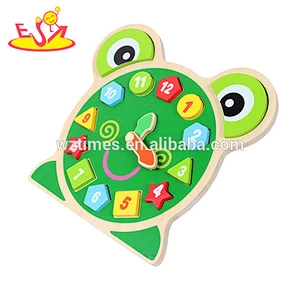 2018 wholesale baby wooden puzzle clock children mini wooden alarm clock puzzle top fashion children wooden puzzle clock W14K004